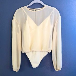 Aritzia Wilfred Yellow Leotard Blouse